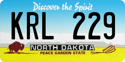 ND license plate KRL229