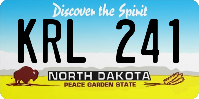 ND license plate KRL241