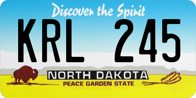 ND license plate KRL245