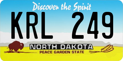 ND license plate KRL249
