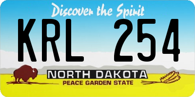 ND license plate KRL254