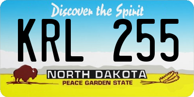 ND license plate KRL255