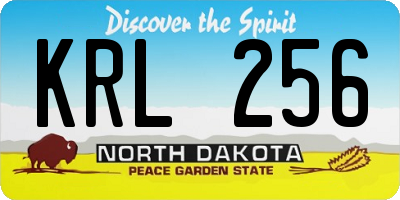 ND license plate KRL256