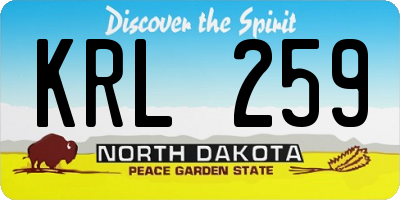 ND license plate KRL259
