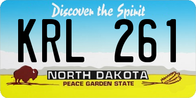 ND license plate KRL261