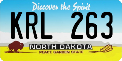 ND license plate KRL263