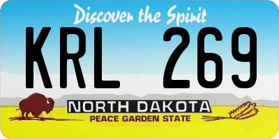 ND license plate KRL269