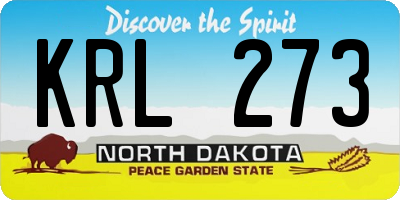 ND license plate KRL273