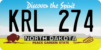 ND license plate KRL274