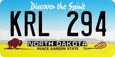 ND license plate KRL294
