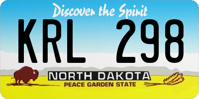 ND license plate KRL298