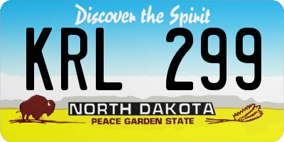 ND license plate KRL299