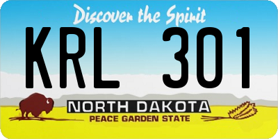 ND license plate KRL301
