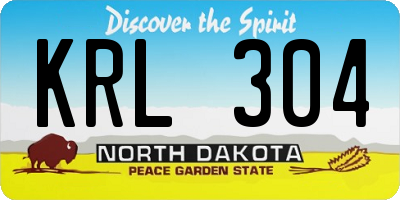 ND license plate KRL304