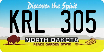 ND license plate KRL305
