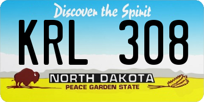 ND license plate KRL308