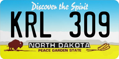 ND license plate KRL309