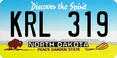 ND license plate KRL319