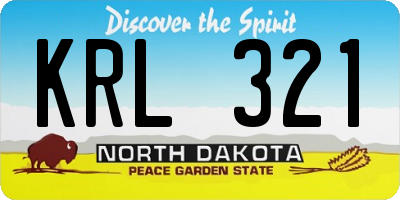 ND license plate KRL321