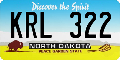 ND license plate KRL322