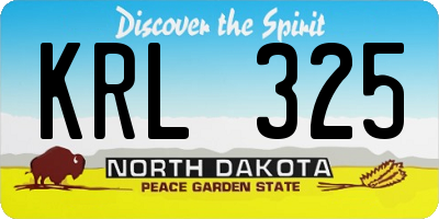 ND license plate KRL325