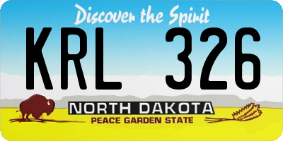 ND license plate KRL326