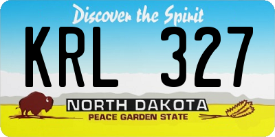 ND license plate KRL327