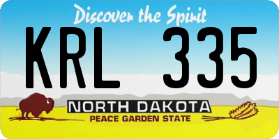 ND license plate KRL335