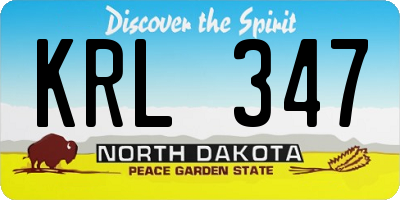 ND license plate KRL347