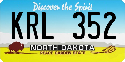 ND license plate KRL352