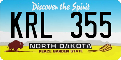 ND license plate KRL355