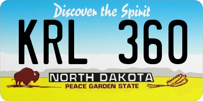 ND license plate KRL360