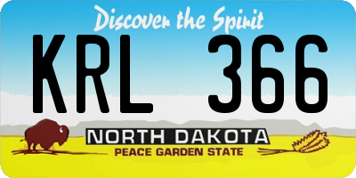 ND license plate KRL366