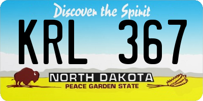 ND license plate KRL367