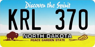 ND license plate KRL370