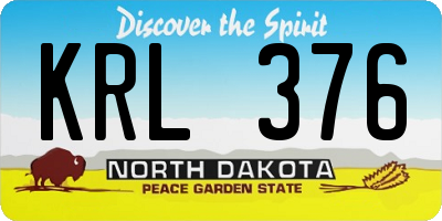 ND license plate KRL376