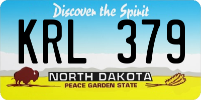 ND license plate KRL379