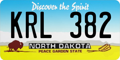 ND license plate KRL382