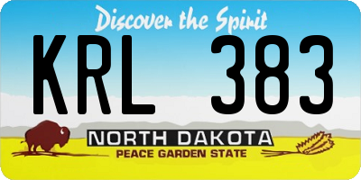 ND license plate KRL383