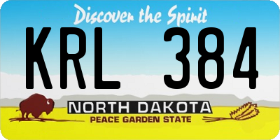ND license plate KRL384