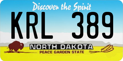 ND license plate KRL389