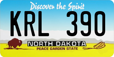 ND license plate KRL390