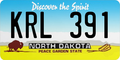 ND license plate KRL391