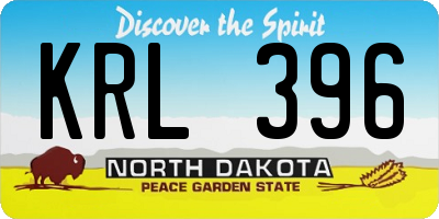 ND license plate KRL396