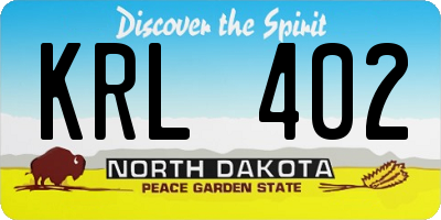 ND license plate KRL402
