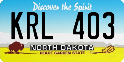 ND license plate KRL403