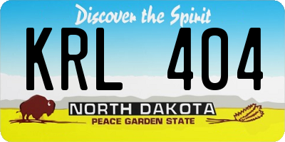 ND license plate KRL404