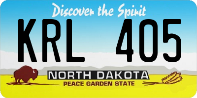 ND license plate KRL405