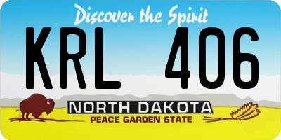 ND license plate KRL406