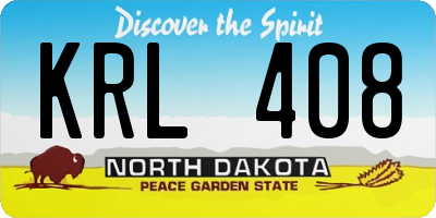 ND license plate KRL408